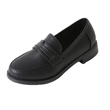 

2020 jk uniform shoes with suit small shoes japanese women jk round head black leather shoes english flat