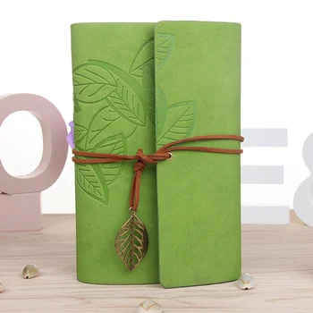 

Vintage Leaf Bandage Notebook Agenda With Faux Leather Cover Loose Leaf Note Book For School Stationery Or Traveler