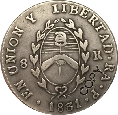 Аргентина 9 копии монет - Цвет: 1831