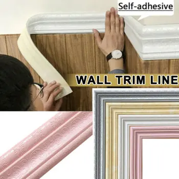 

Home 3D Self-adhesive Decorative Wall Molding Skirting Line Mural Border Sticker bedroom decor wall decals living room decor