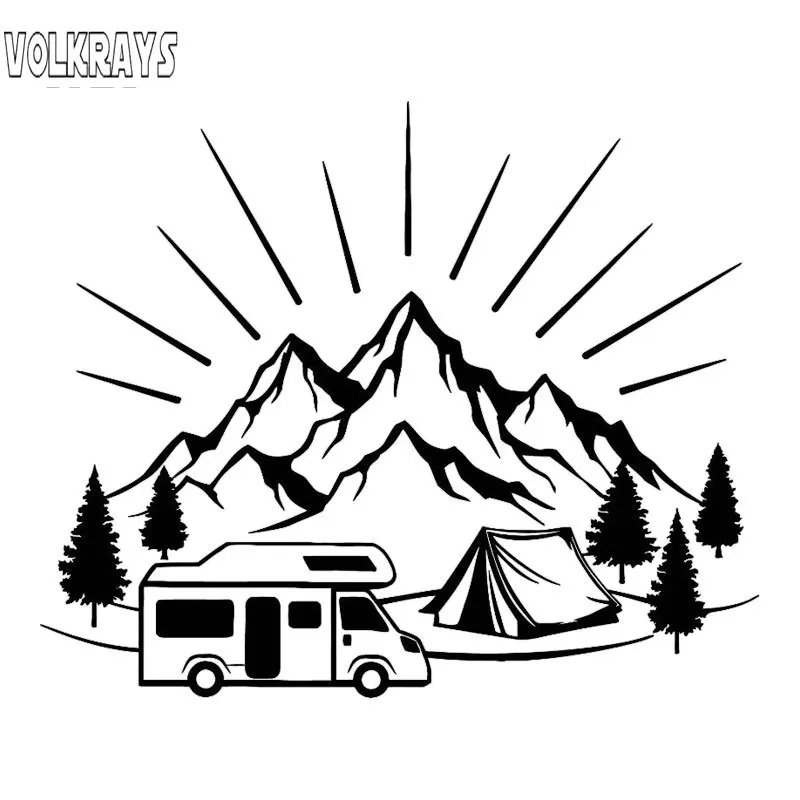 Модная Автомобильная наклейка Volkrays палатка для кемпинга путешествия горы пейзаж