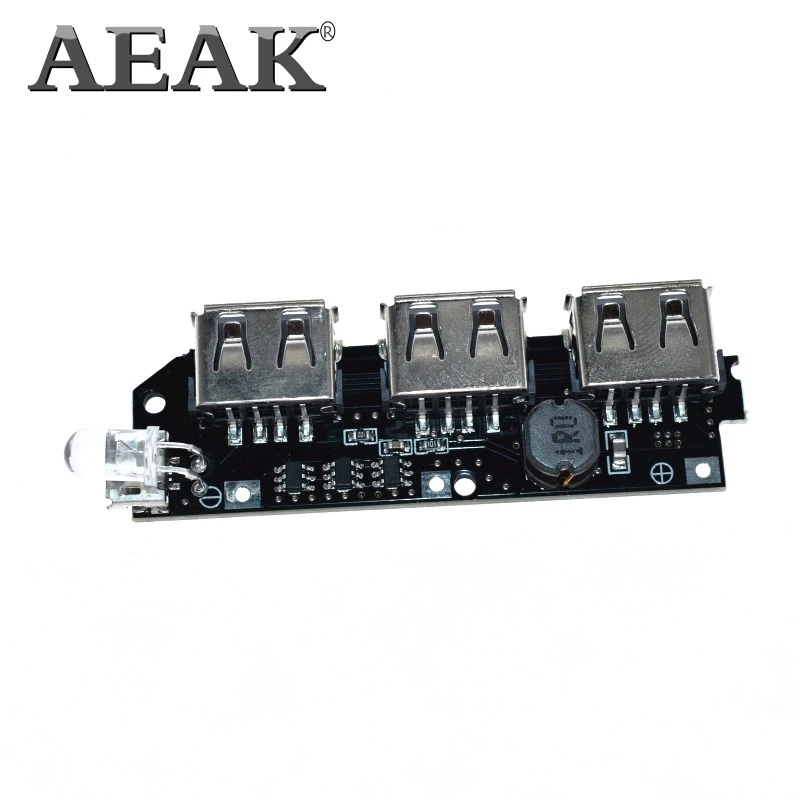 Блок питания AEAK 5 В 1 А 2 3 USB порта Модуль повышения мощности 18650 чехол li ion корпус