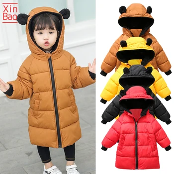 

XINBAO 2019 new long thick warm Winter Baby boys Warm Down Jacket Kids Fashion Outerwear Children Christmas Costume girls coat