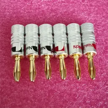 

10PCS Black Red High Quality 4mm Nakamichi Banana Plug For Video 24K Gold Plated Speaker Copper Adapter Audio Connector