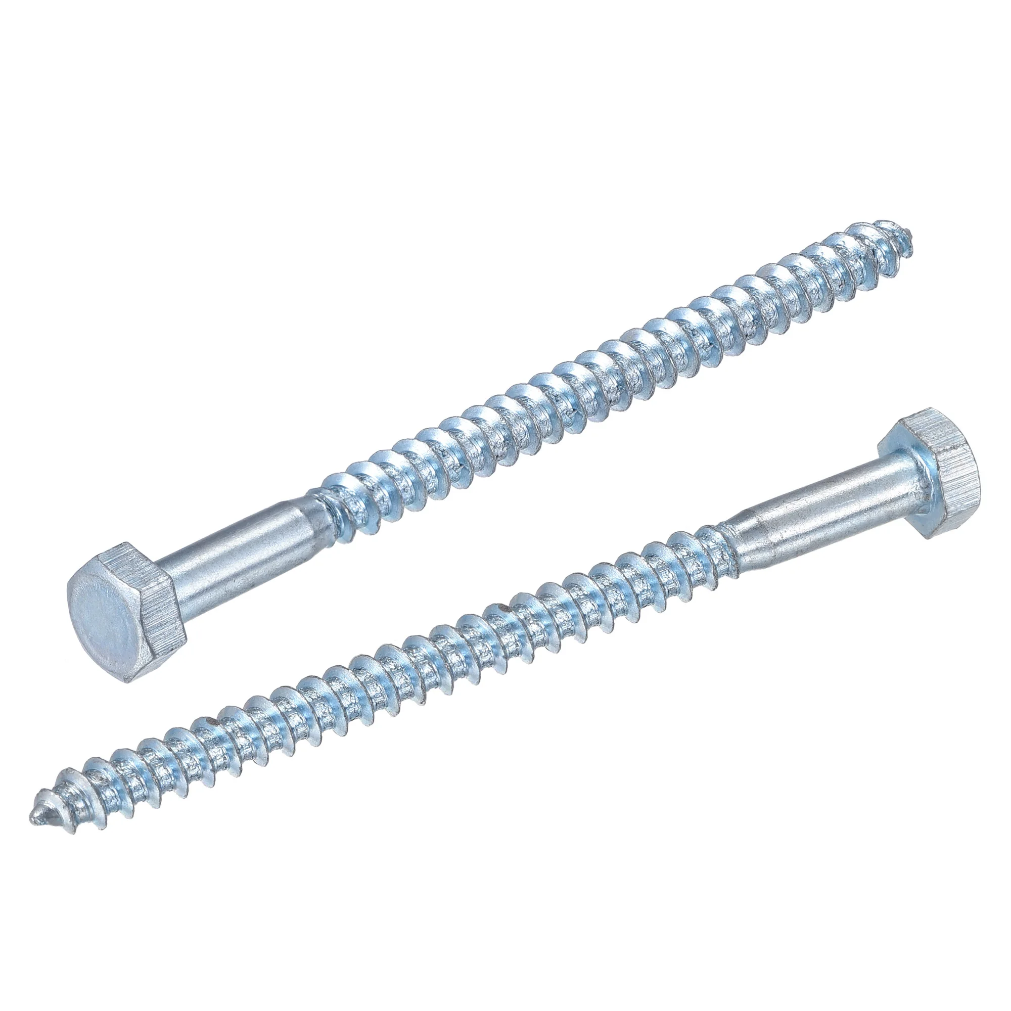 Uxcell Hex Lag Screws, M6 x 100mm Carbon Steel Zinc Plated Half Thread