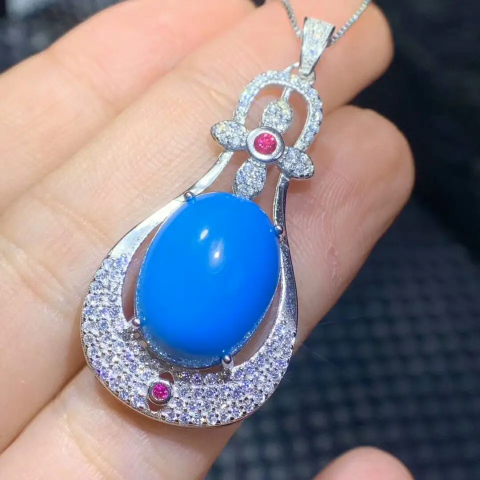 MeiBaPJ естественный бирюзовый камень Трендовое ожерелье с подвеской для женщин Настоящее 925 пробы Серебряное очарование хорошее свадебное ювелирное изделие