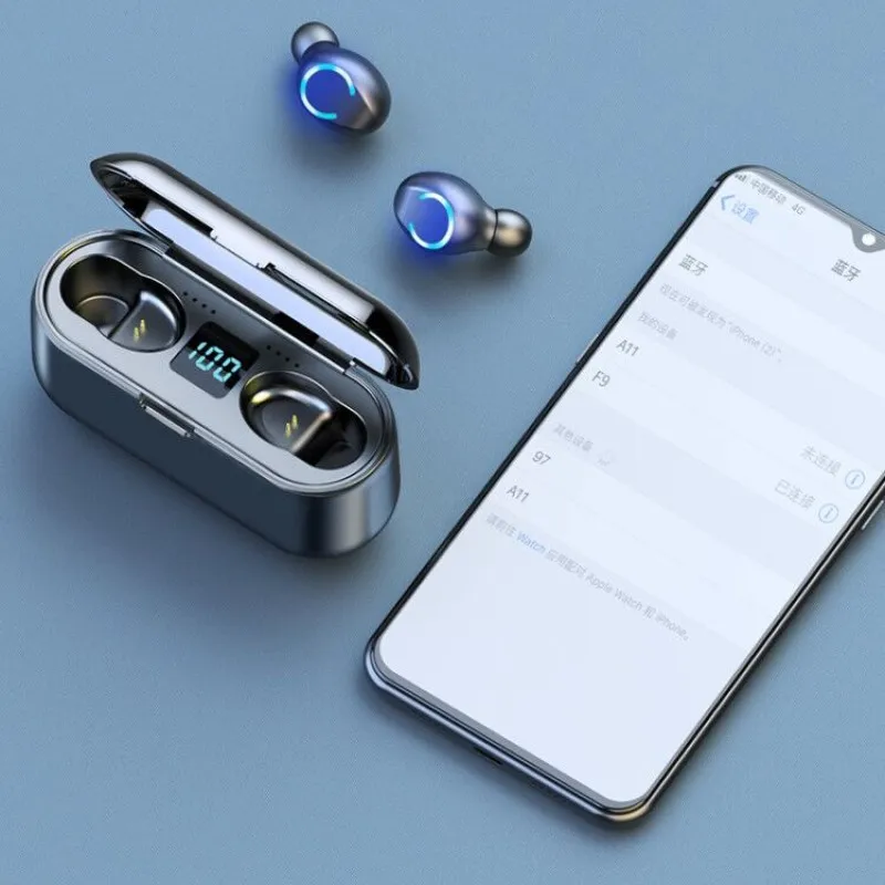 TWS наушники с поддержкой Bluetooth 5 0 светодиодный светодиодным дисплеем 2000