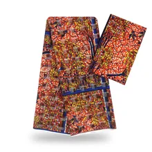 Африканская восковая лента, Шелковый воск, Анкара,, атласная ткань, 4 Ярда, audel/modell, хлопковая ткань для платья+ 2 ярда, шифон, YBG112612