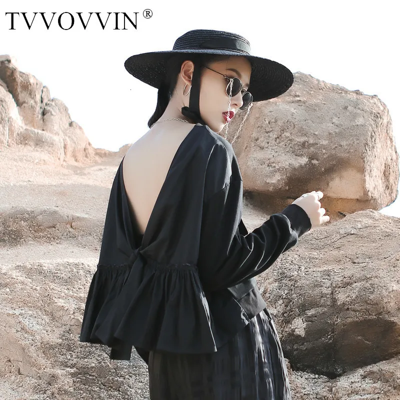Tvvovvinin Новинка весна осень Slash шеи с длинным рукавом с открытой спиной бандажный плиссированный свитер Женская мода Tide C618