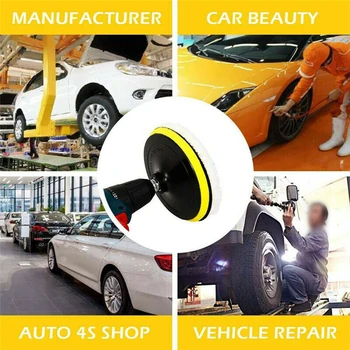 

Wool Wheel Polishing Pads W/ Sticky Disc&Rod With hooks & loops Soft 5Pcs 5 Inch