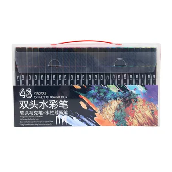 

48 Colors Fine liner Color Water Marker School Art Supplies for Drawing Coloring Book Art Markers Dual Tips Coloring Brush Pen