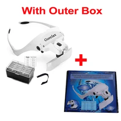 LED Light Headband Magnifying Glasses for Jewelers and Repair Work (With Outer Box)
