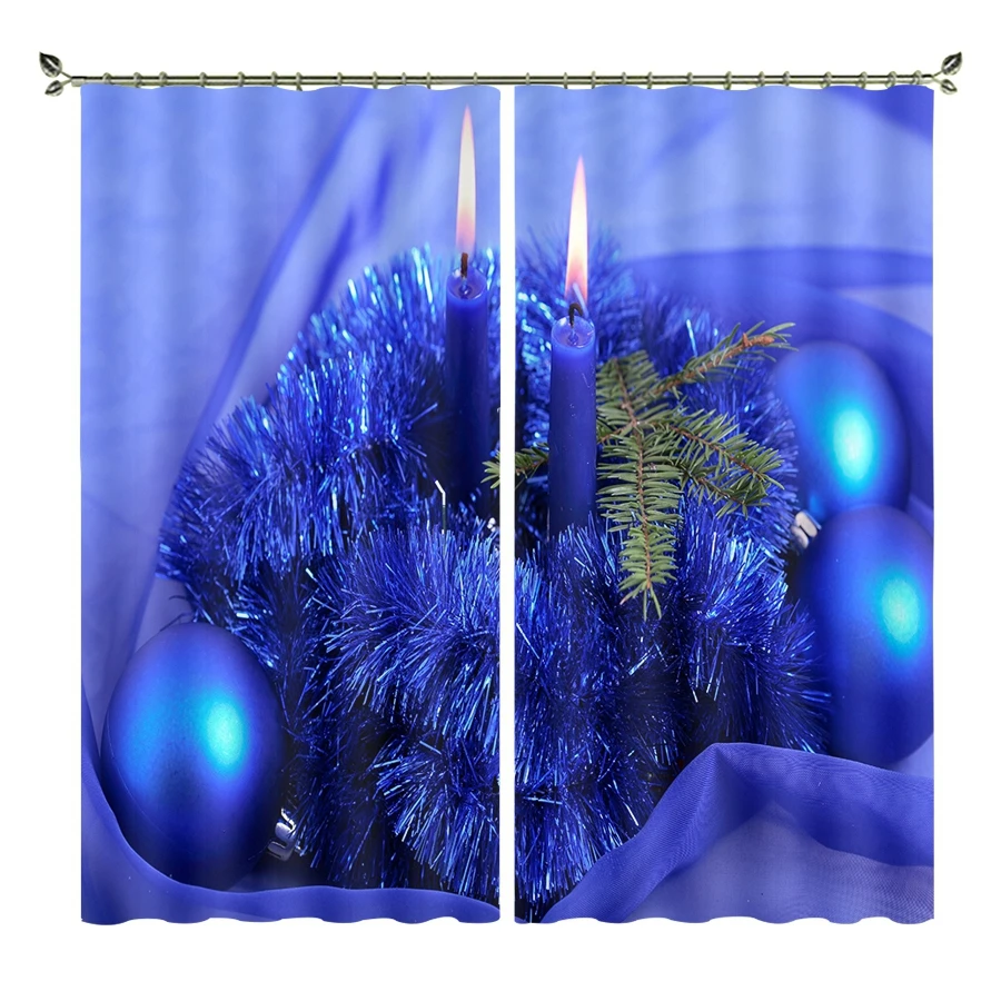 Merry Christmas шторы 3D печатные рождественские затемненные шторы с одним же фото 40*40 см наволочка в подарок