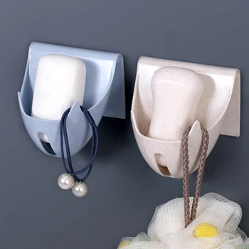 

Drain Soap Box Sucker Soap Holder Dish Bathroom Organizer Storage Box Plastic Tray Holder Container PP Wall-mounted Punch-free