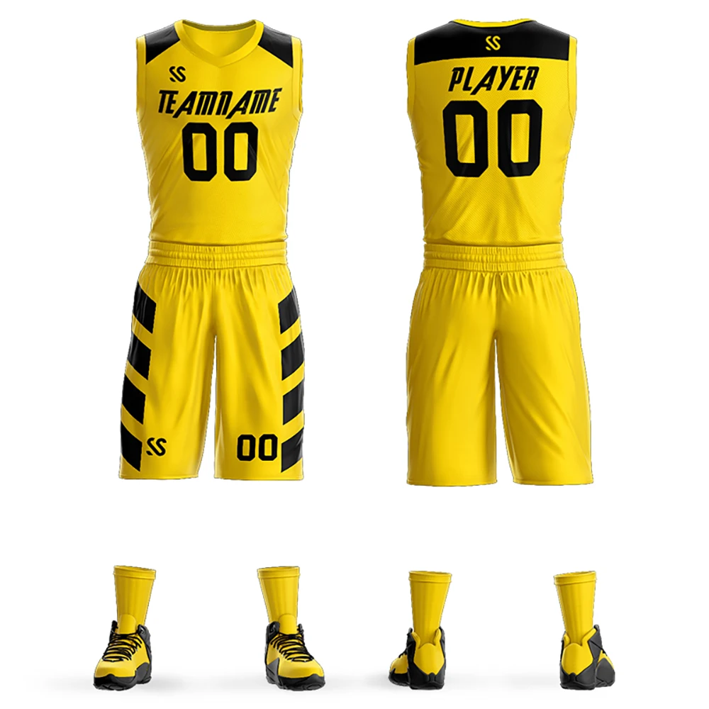 HKsportswear Custom Basketball Shorts- Retro 3 Color Old School Design - Order Custom Jerseys for A Complete Uniform - Team Name, Player Name and Numbers