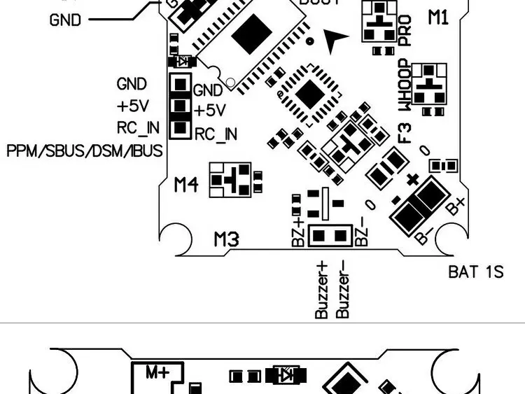 WHOOP PRO F3 интегрированное OSD с кистью управления полетом Horizon индуктрикс E010S