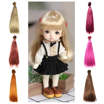 10cm/20cm Imitation Mohair Straight Hair Weft Soft Hair Wigs for BJD SD Puliip Kurhn Blyth All Doll Toy Doll Accessories 1