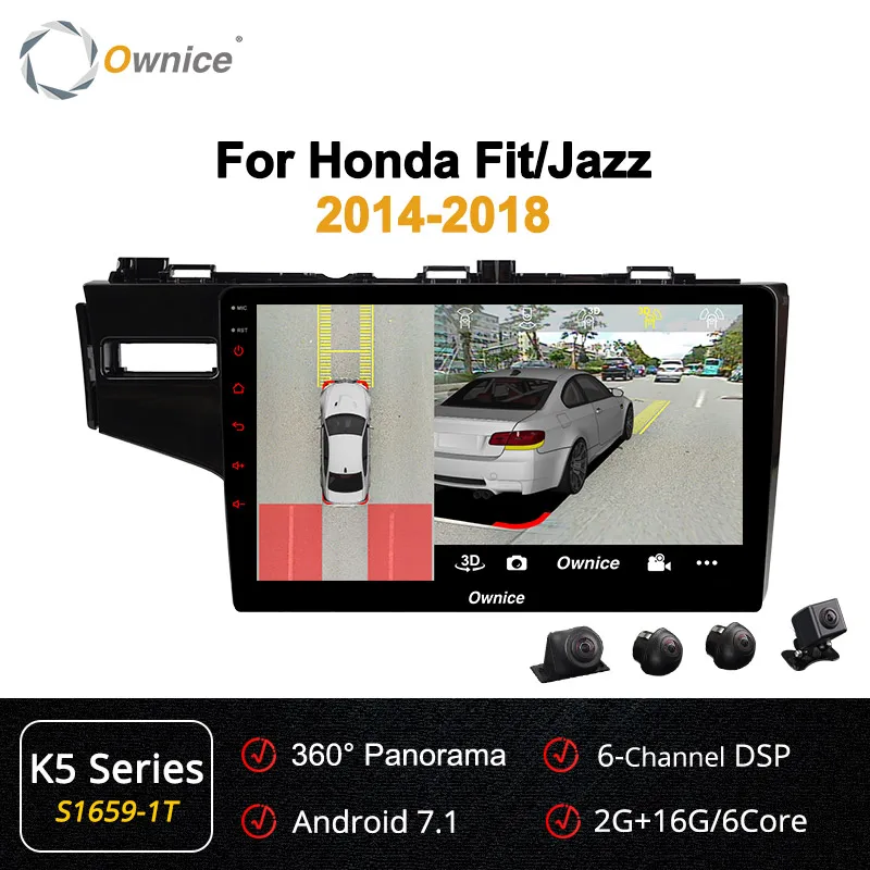 S1659-1 K5 Series 10,1 дюймов Ownice K1 K2 K3 K5 K6 Android 9,0 автомобильный dvd-плеер для HONDA FIT Jazz- 4G LET gps Navi 4G LTE 360 Panorama DSP - Цвет: S1659-1 K5 Series