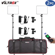 Vilrox VL-200T 2 conjunto estúdio câmera foto luz led kit de luz de vídeo remoto sem fio bi-color + 75