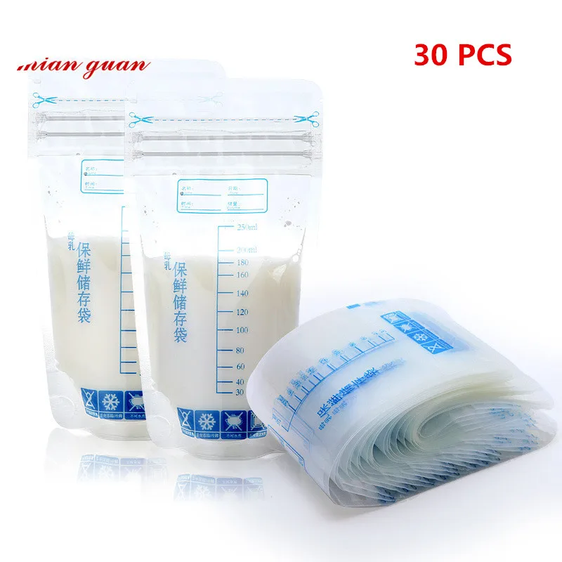 

Breast milk storage bag 30 pieces / bag Baby Food Storage 250ml Disposable Practical and convenient breast milk Freezer Bags