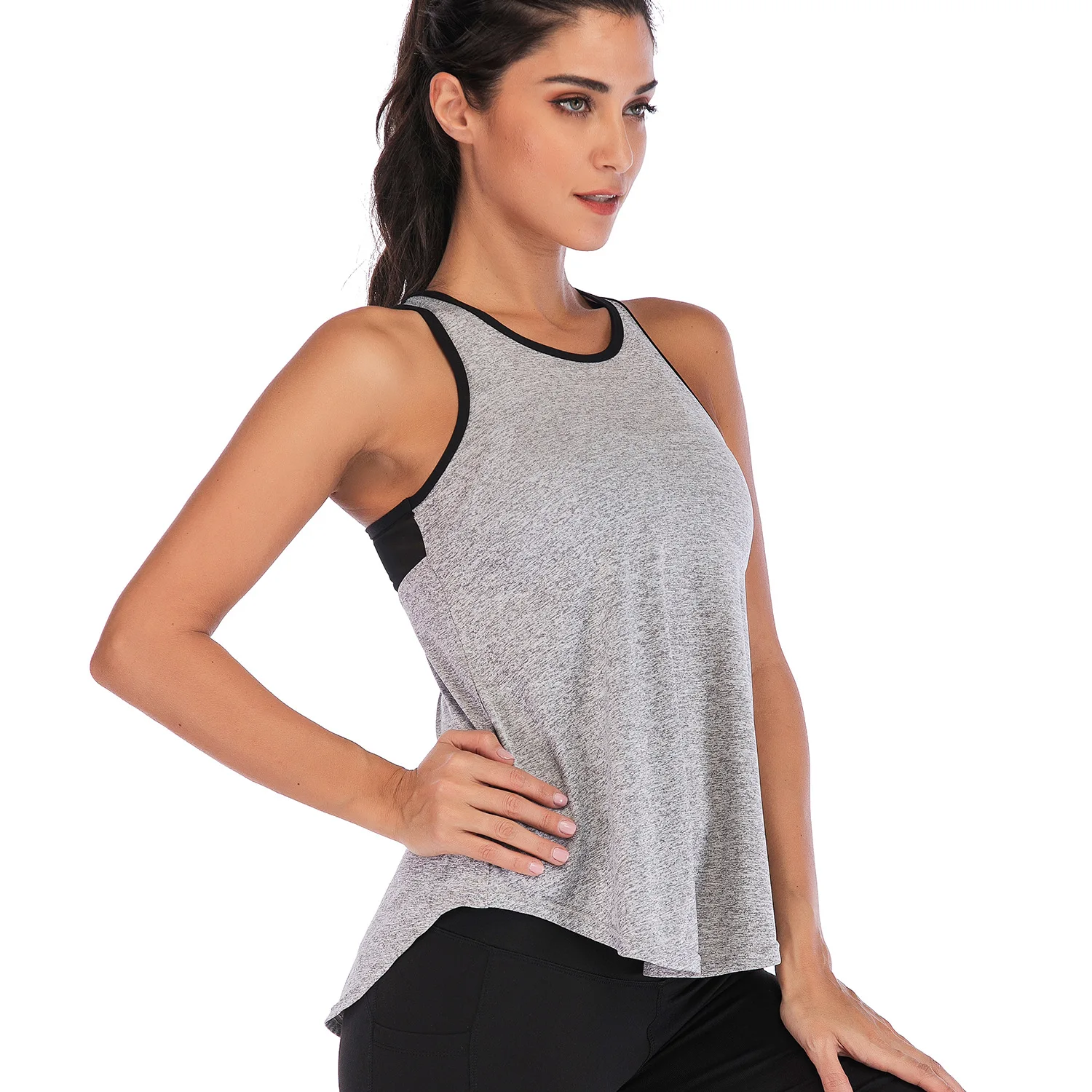 New Women Fitness Sports Shirt Sleeveless Yoga Top Running GymShirt Vest Athletic Undershirt Yoga Gym Wear Tank Top Quick Dry