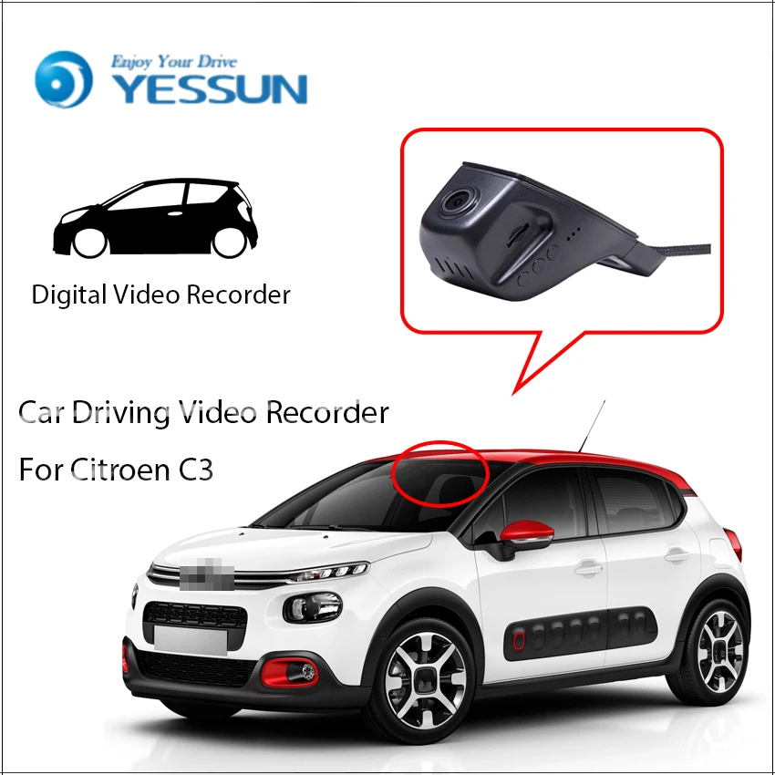 YESSUN для Citroen C3 автомобильный передний видеорегистратор CAM / DVR вождения iPhone Android APP