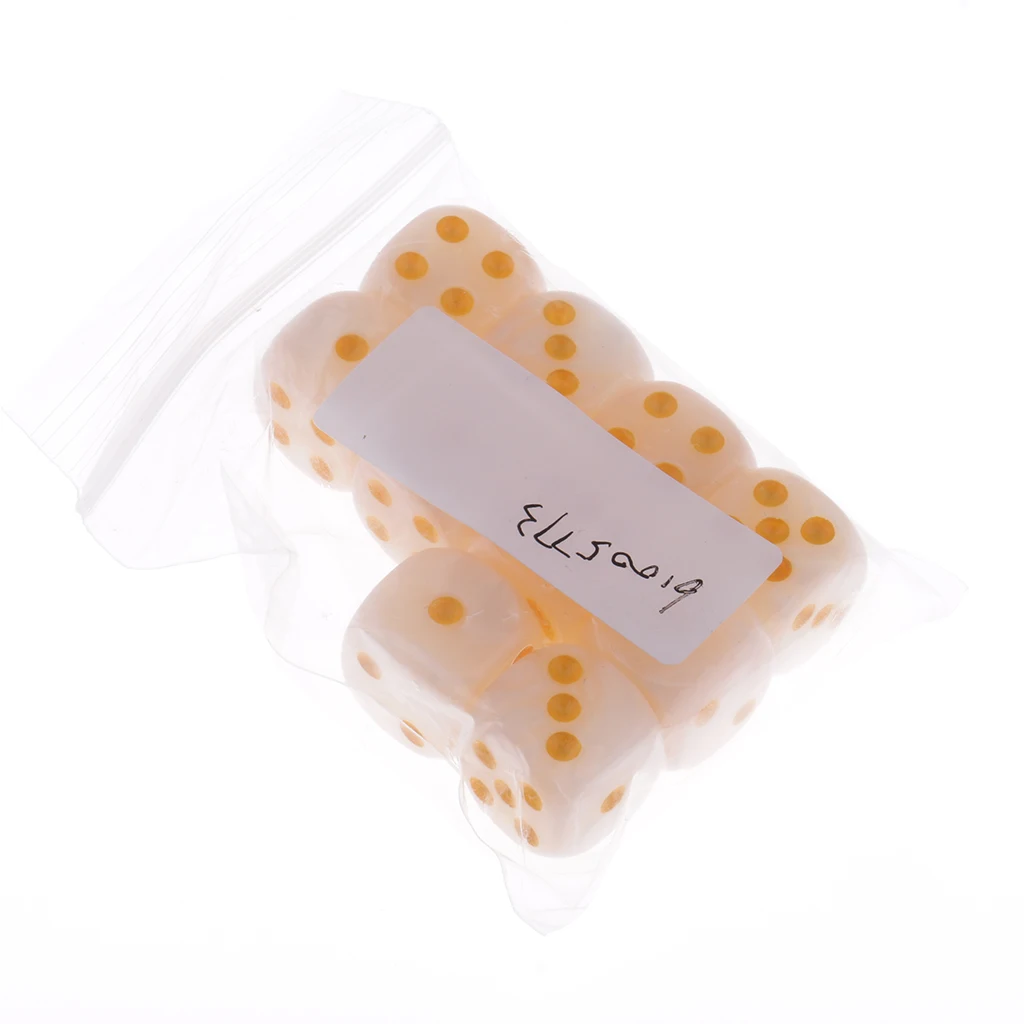 10 Pieces Plastic 6-sided Digital Dice D6 for Party Bar Table Game Accessory Gaming Dice Birthday Parties Board Game