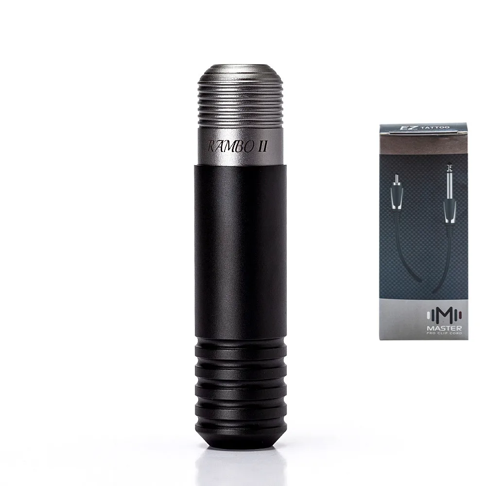 Gray with RCA Cord EZ Рэмбо ручка II роторный картридж татуировки ручка машина с разблокировкой Япония DC Coreless двигатель RCA Подключение - Цвет: Gray with RCA Cord