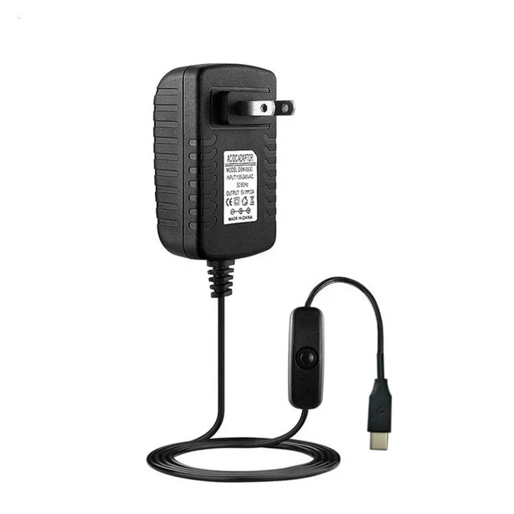 5 в 3 А тип-c USB AC/DC настенное зарядное устройство адаптер питания шнур для Raspberry Pi 4 Модель B адаптер питания с переключателем