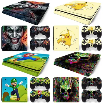 

Skull Vinyl Decal PS4 Slim Skin Sticker For Playstation 4 Slim Console & 2 Controllers PS 4 S Accessories