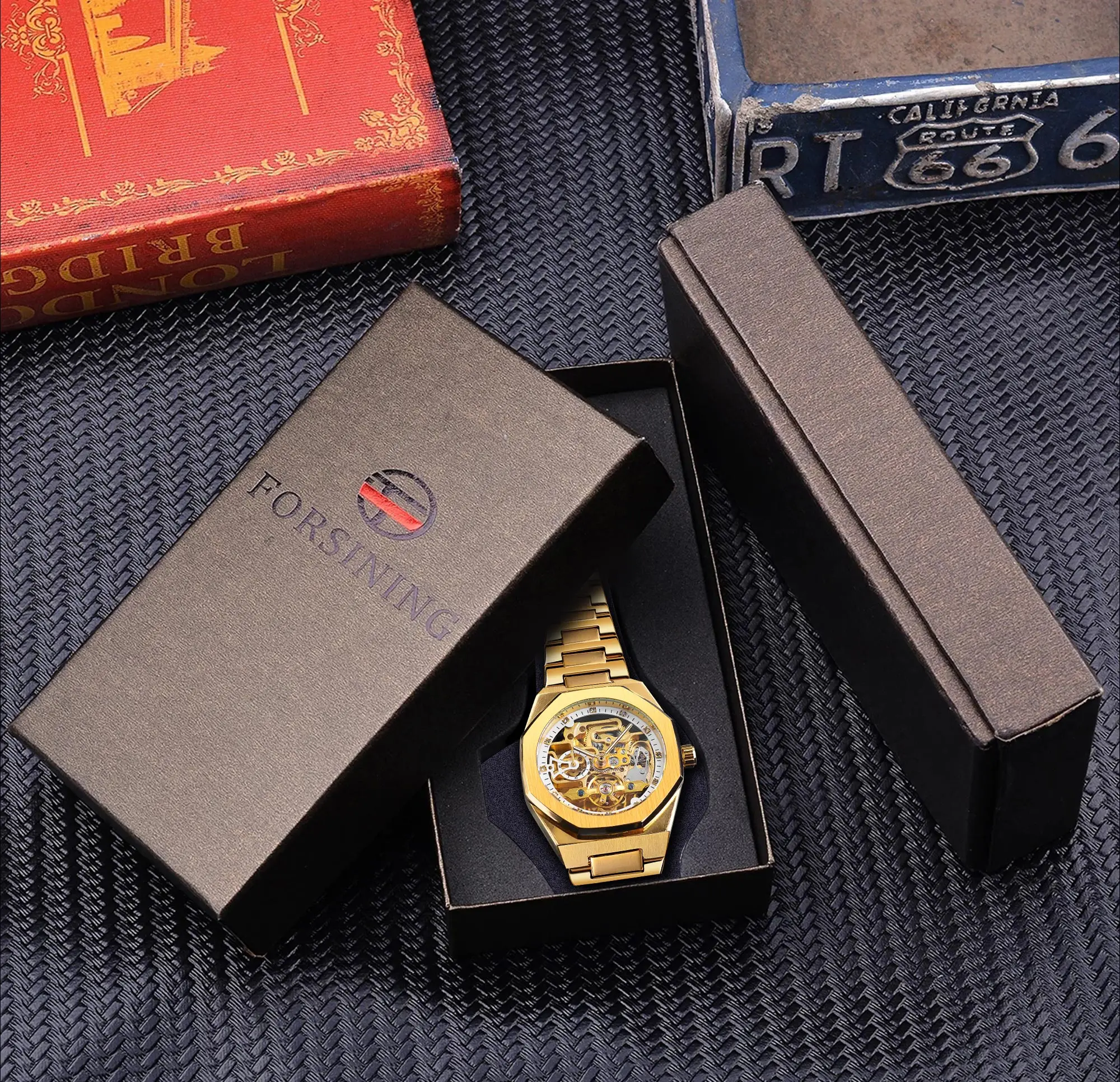 Forsining Golden Mechanical Watch Man Luxury Tourbillon Military Wristwatch Hollow New Men's Fashion Outdoor Watches Luminous_voghion.com