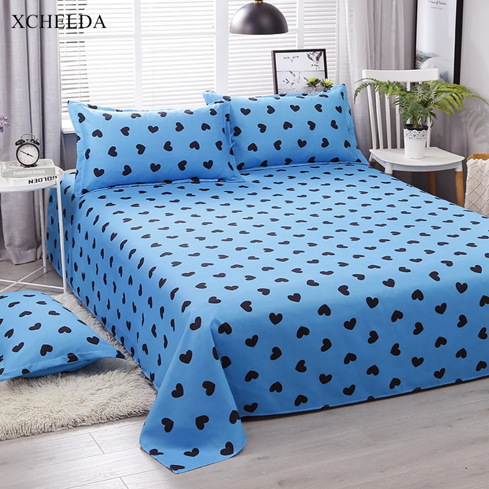 Heart Comforter Duvet Cover Bed Sheet set couple Queen King Size Bedding Set Blue Cotton Adult linens Home Textile bedspread