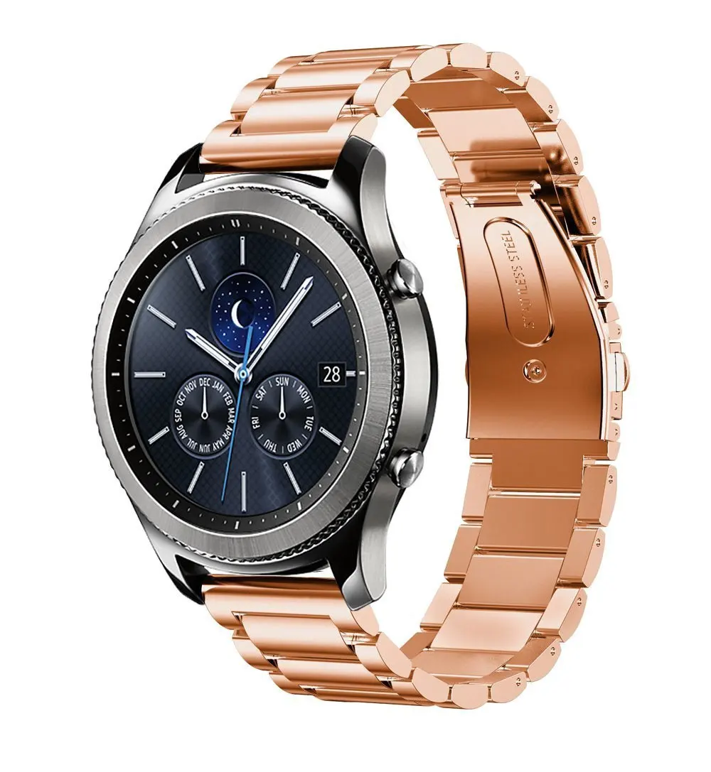 Galaxy watch 46 мм ремешок для gear S3 frontier huawei watch GT amazfit ремешок Bip 22 мм браслет из нержавеющей стали