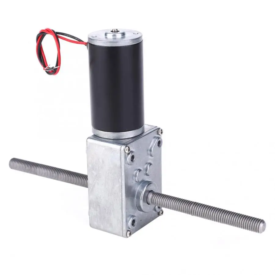 Worm Gearbox Motor Engine Geared Motor High Torsion 8mm Screw Shaft with Flange for Electric Window Reduction Ratio 17