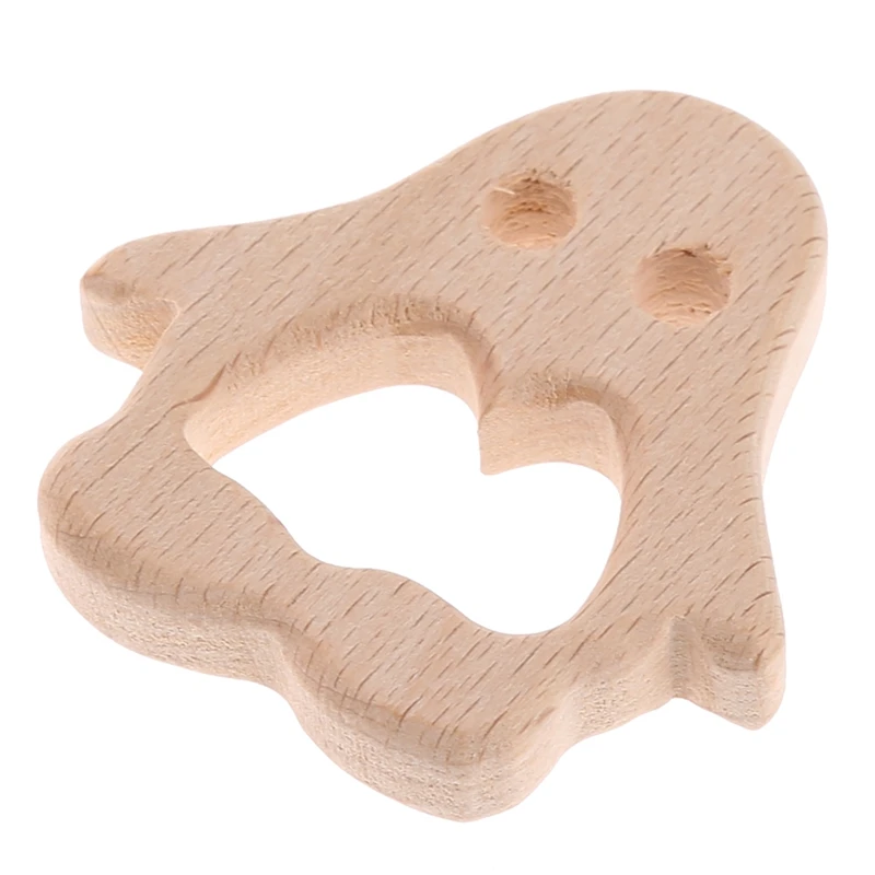 

Handmade Natural Wooden Animal Shape Baby Kids Teether Teething Toy Shower Gift