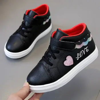 

Child Baby Girls Shoes Casual Anti-Slip Heart Letters Print Shoes Sneakers Toddler Soft Soled Walking Shoe