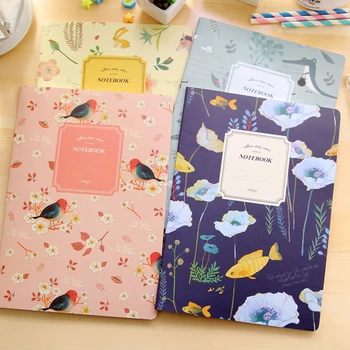 

4pcs Flowers Birds Animal Mini Notebooks European Planner Notepad Diary Note Book Office School Supplies Kawaii Stationery