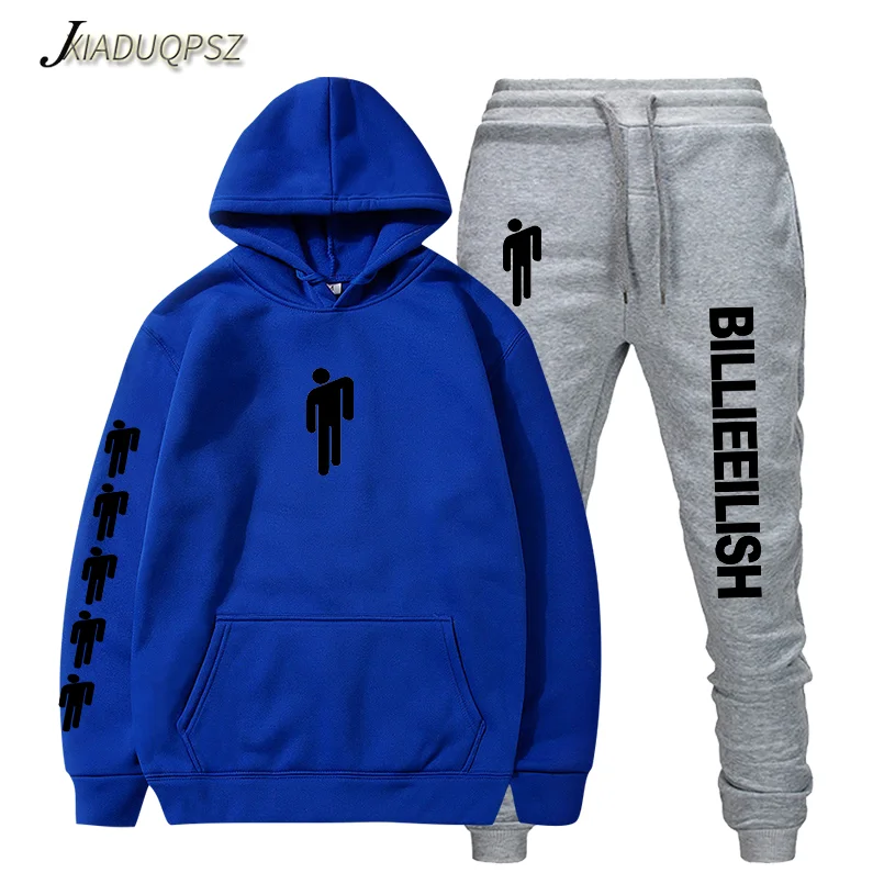 WM23-25 Blue grey Billie Eilish Толстовка для мужчин/женщин модные толстовки с капюшоном+ спортивные костюмы осень зима теплый флисовый пуловер с капюшоном - Цвет: WM23-25 Blue grey