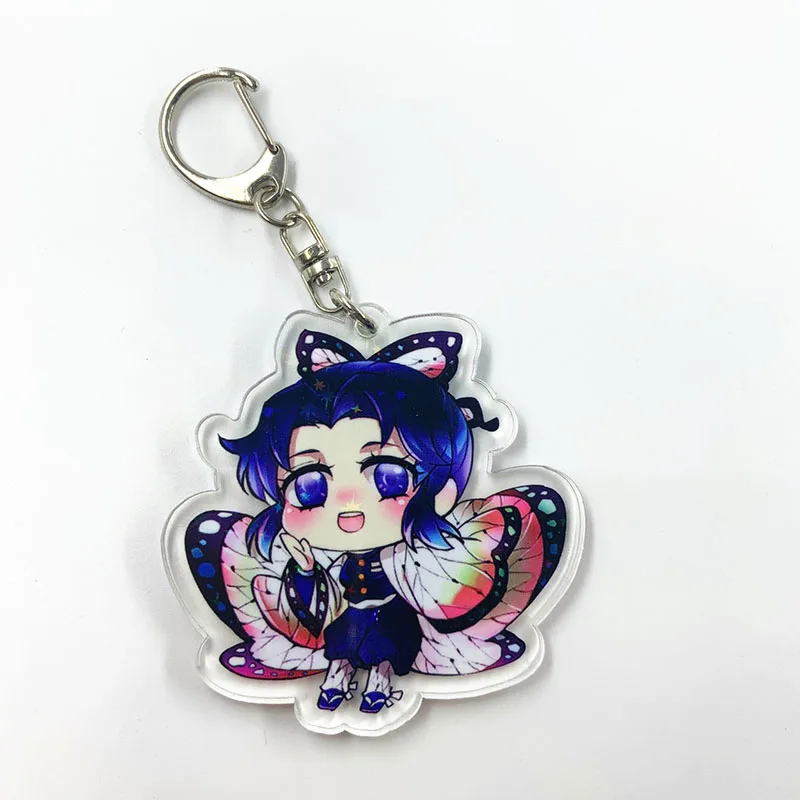H09 Demon Slayer: Kimetsu No Yaiba двухсторонний акриловый брелок с мультяшной фигурой Косплей Аниме кулон брелок - Цвет: H09