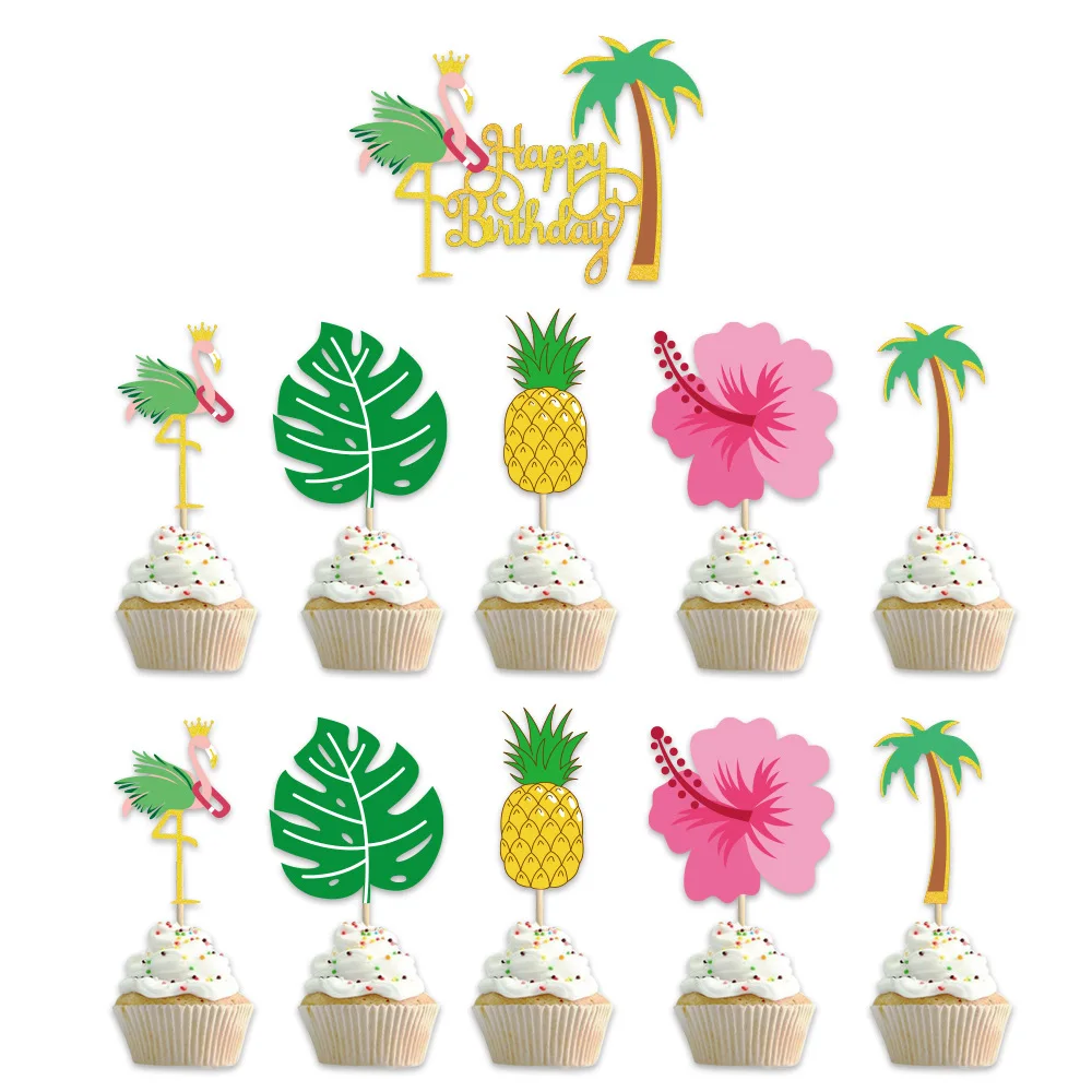 48 Pezzi Foglie Di Tartaruga Commestibili Per Torte E Cupcake – Topper Tropicali A Forma Di Palma, Decorazione Per Feste A Tema Hawaiano E Compleanno - 5