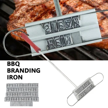 

45cm BBQ Branding Iron Tong 55 Letters DIY Barbecue Letter Printed BBQ Steak Tool Meat Grill Forks Barbecue Tool Accessories