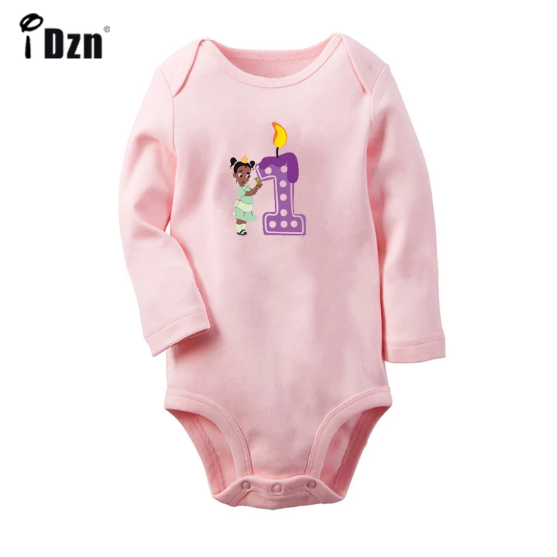 ieBabyP2821C Милый маленький Мулан, 1 год, Свеча на первый день рождения, боди для новорожденных, комбинезон с длинными рукавами для малышей, комбинезон, подарок - Цвет: ieBabyP2821C