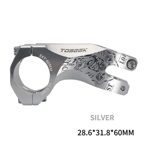 Siver MTB шток-17 градусов 31,8 мм* 28,6 мм* 60 мм Сверхлегкий ЧПУ Алюминиевый стержень для горного велосипеда - Цвет: Siver