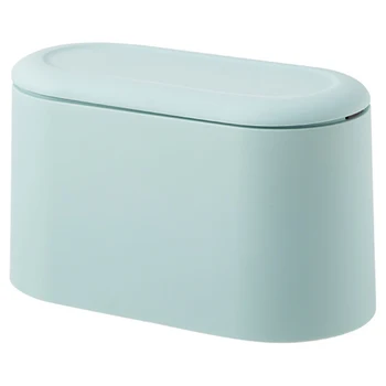 

Waste Bin Small Trash Can Mini Desktop Litter Trash Tabletop Trashbox for Desk Car Trash Bin Blue