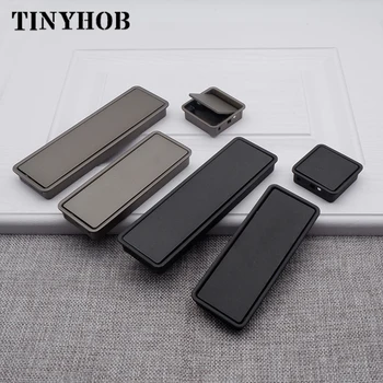 

Black/grey /Tatami Hidden Handles Zinc Alloy Door Embedded Pull Cabinet Handle Recessed Knobs Furniture Hardware