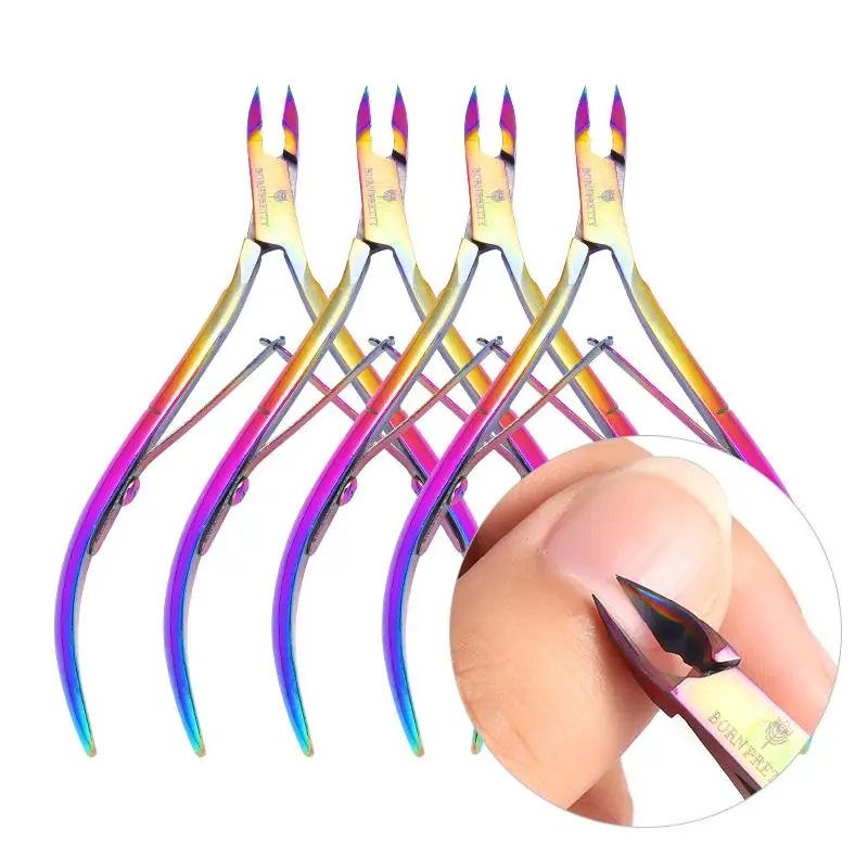 BORN PRETTY Nail Cuticle Scissor Rainbow Dead Skin Remover Edge Nipper Clipper Tool Pedicure Manicure Cutter | Красота и здоровье