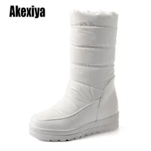 Зимние непромокаемые зимние сапоги женские сапоги до середины икры на платформе, большие размеры 34-43, теплая удобная повседневная женская обувь, Botas k321