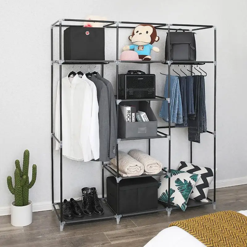 Bedroom Multipurpose Non-woven Cloth Wardrobe Folding Clothes Storage Cabinet Dust-proof Moisture-proof Closet Home Furniture Bedroom Multipurpose Non-woven Cloth Wardrobe Folding Clothes Storage Cabinet Dust-proof Moisture-proof Closet Home Furniture