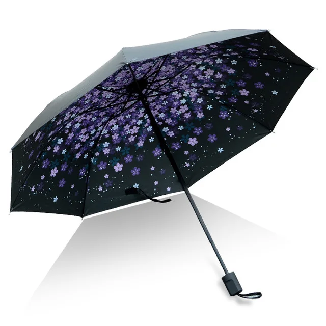 Портативный 3 складной мини карманный зонт от солнца, дождя, дождя, для женщин и мужчин, анти УФ Карманный Компактный зонтик, детский зонтик, подарок для девочки, Прямая поставка