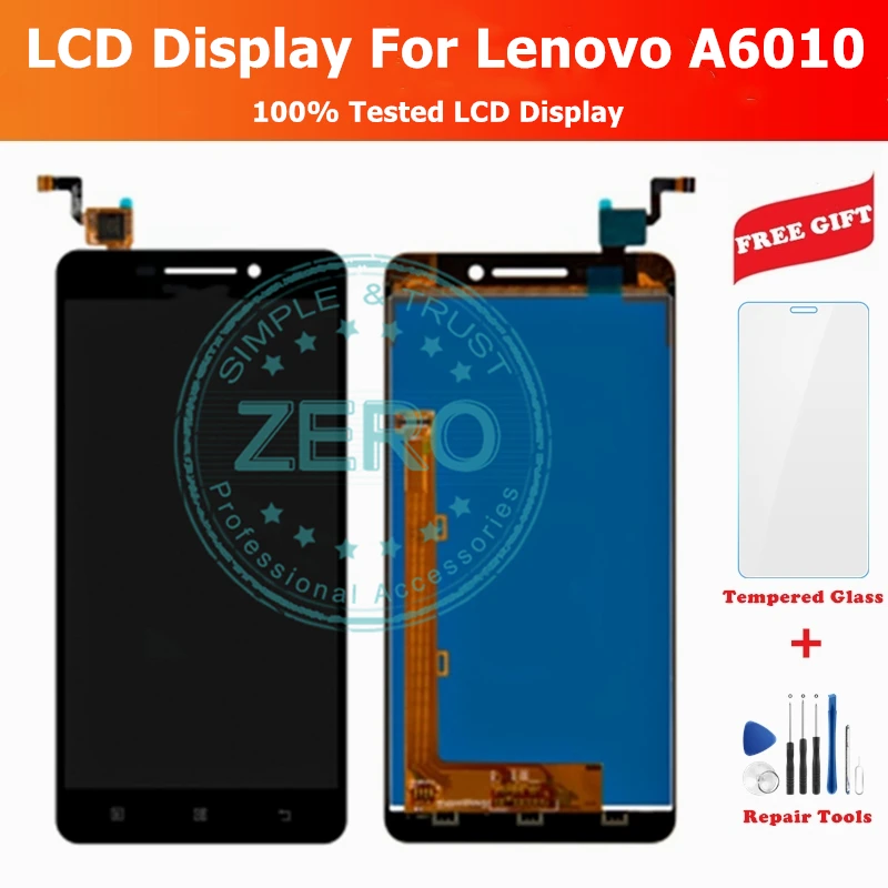 100% Tested For Lenovo A6010 LCD Display Screen Touch Panel Digitizer Replacement Repair Spare Parts | Мобильные телефоны и